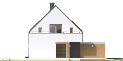 Oscar ENERGO PLUS - Projekt domu Oskar (z wiatą) ENERGO PLUS - elewacja prawa