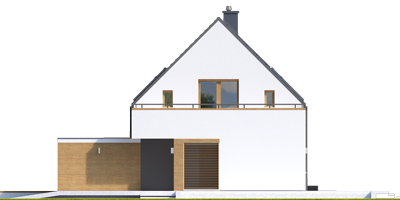 Oscar ENERGO PLUS - Projekt domu Oskar (z wiatą) ENERGO PLUS - elewacja prawa