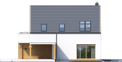 Oscar ENERGO PLUS - Projekt domu Oskar (z wiatą) ENERGO PLUS - elewacja frontowa