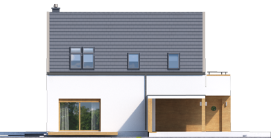 Oscar ENERGO PLUS - Projekt domu Oskar (z wiatą) ENERGO PLUS - elewacja frontowa