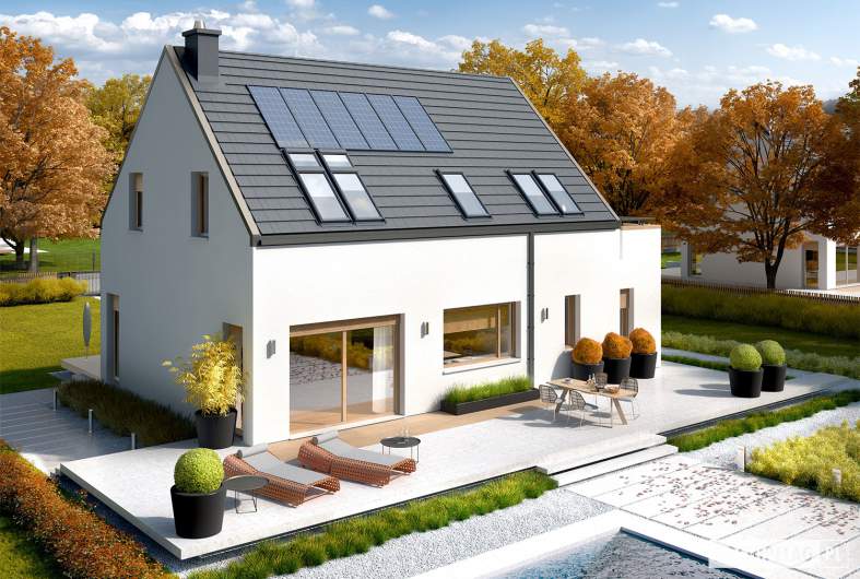 Projekt domu Oskar (z wiatą) ENERGO PLUS - widok z góry