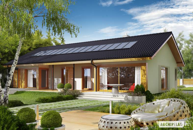 Projekt domu Eryk G1 (30 stopni) - Projekty domów ARCHIPELAG - Eryk G1 (30 stopni) - wizualizacja ogrodowa