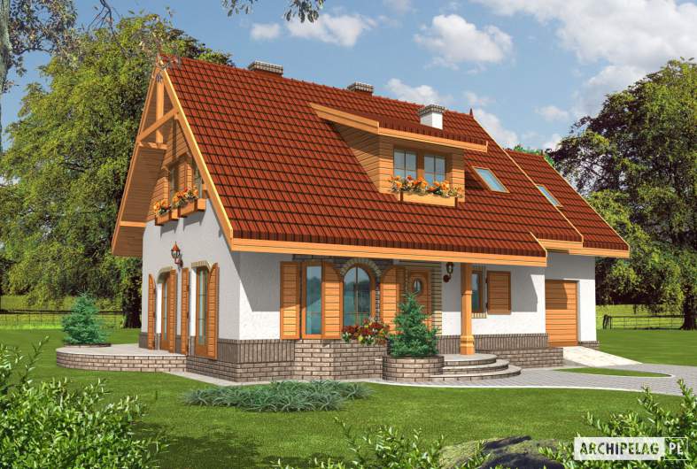 Projekt domu Iskierka G1 - wizualizacja frontowa