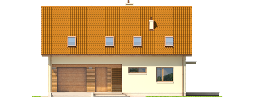 E4 G1 ECONOMIC B - Projekt domu E4 G1 ECONOMIC (wersja B) - elewacja frontowa