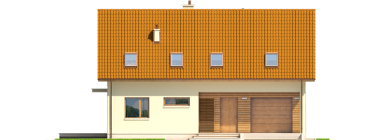 E4 G1 ECONOMIC B - Projekt domu E4 G1 ECONOMIC (wersja B) - elewacja frontowa