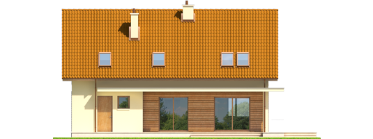 E4 G1 ECONOMIC B - Projekt domu E4 G1 ECONOMIC (wersja B) - elewacja tylna