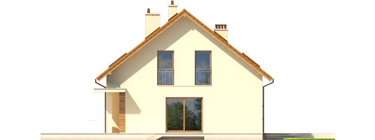 E4 G1 ECONOMIC B - Projekt domu E4 G1 ECONOMIC (wersja B) - elewacja prawa