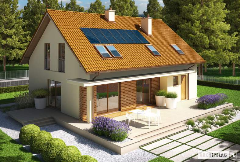 Projekt domu E4 G1 ECONOMIC (wersja B) - widok z góry