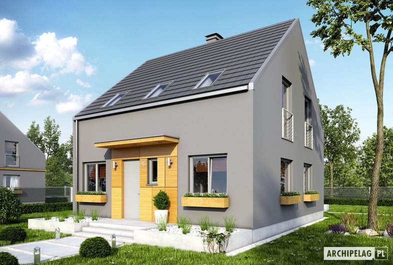 Projekt domu E7 ENERGO PLUS - wizualizacja frontowa