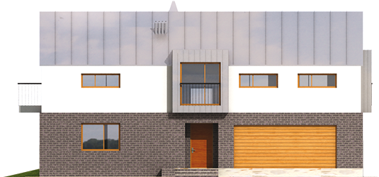 Klaud G2 - Projekt domu Klotka G2 - elewacja frontowa