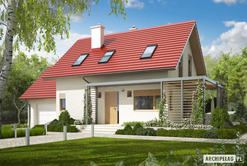 Projekt domu Lea G1 - Projekty domów ARCHIPELAG - Lea G1 - wizualizacja frontowa