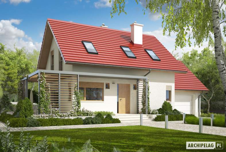 Projekt domu Lea G1 - Projekty domów ARCHIPELAG - Lea G1 - wizualizacja frontowa