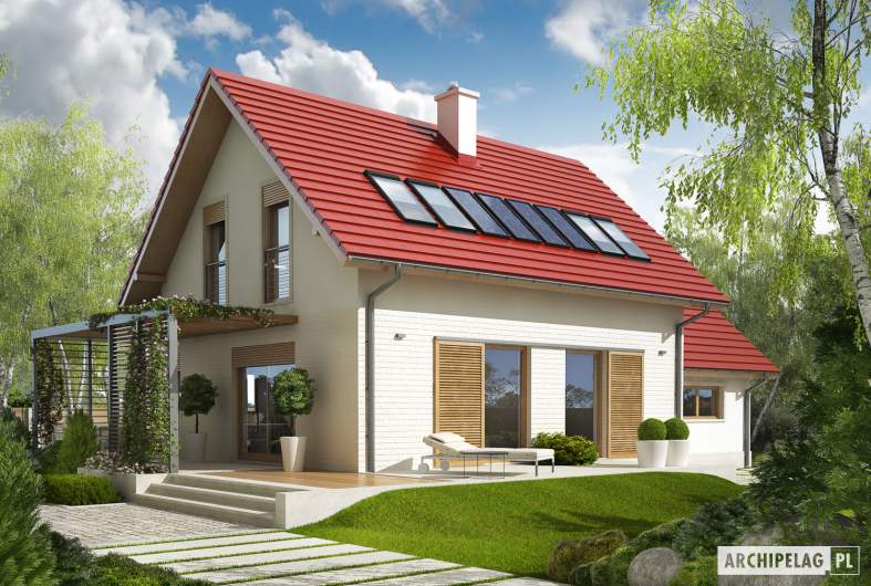 Projekt domu Lea G1 - Projekty domów ARCHIPELAG - Lea G1 - wizualizacja ogrodowa