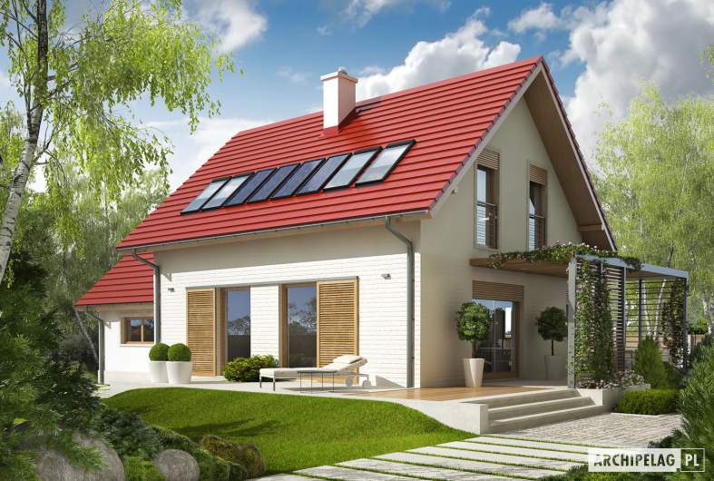 Projekt domu Lea G1 - Projekty domów ARCHIPELAG - Lea G1 - wizualizacja ogrodowa