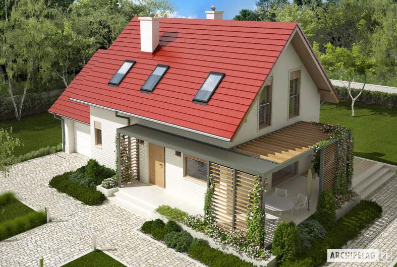 Projekt domu Lea G1 - Projekty domów ARCHIPELAG - Lea G1 - widok z góry