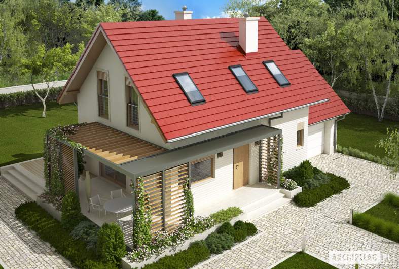 Projekt domu Lea G1 - Projekty domów ARCHIPELAG - Lea G1 - widok z góry