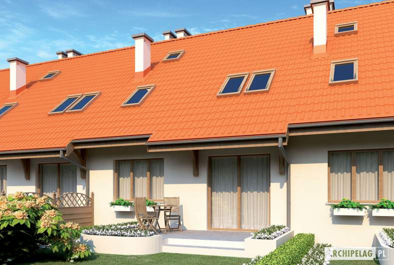 Projekt domu Rozanna G1 - wizualizacja ogrodowa