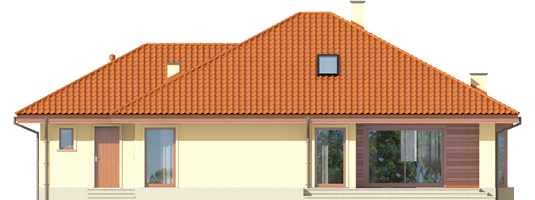 Flori III G1 ECONOMIC B - Projekty domów ARCHIPELAG - Flori III G1 (wersja B) Leca® DOM - elewacja tylna