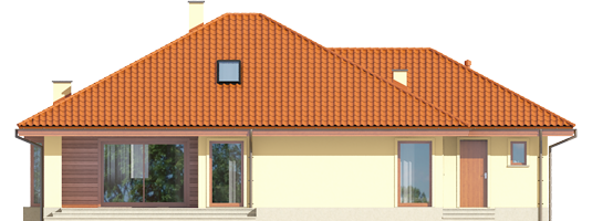 Flori III G1 ECONOMIC B - Projekty domów ARCHIPELAG - Flori III G1 (wersja B) Leca® DOM - elewacja tylna