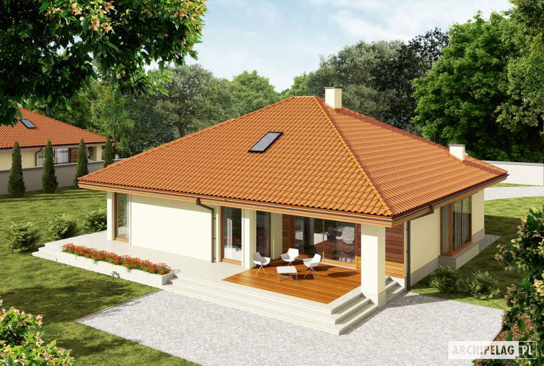 Projekt domu Flori III G1 (wersja B) Leca® DOM - Projekty domów ARCHIPELAG - Flori III G1 (wersja B) Leca® DOM - widok z góry