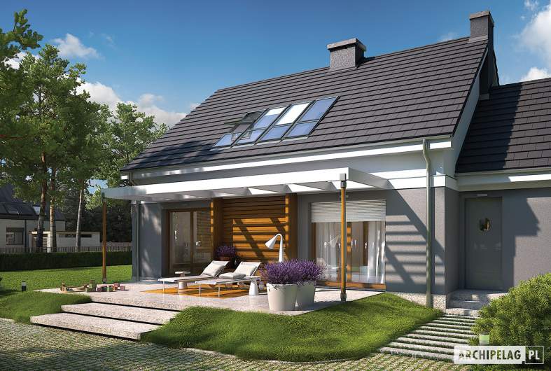 Projekt domu Ariel G1 ENERGO - elewacja ogrodowa