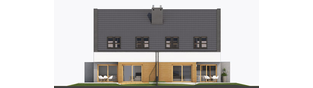 Projekt domu Lukas G1 (bliźniak) - elewacja tylna