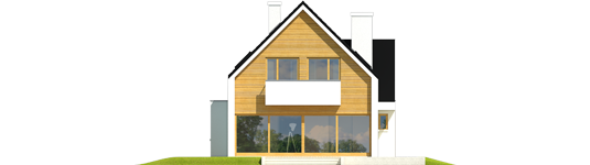 Bruno G1 - Projekt domu Bruno G1 - Archipelag - elewacja tylna