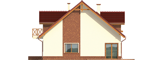 Kinia G2 - Projekt domu Kinia G2 - elewacja tylna