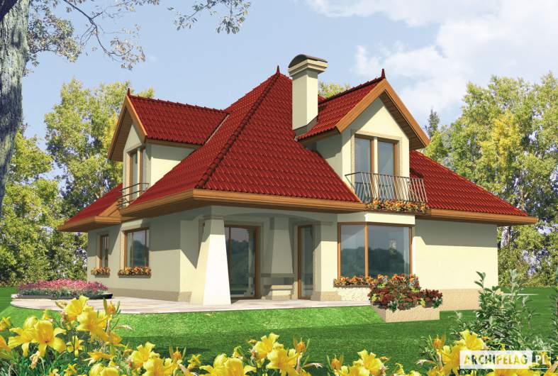 Projekt domu Pola G1 - wizualizacja ogrodowa