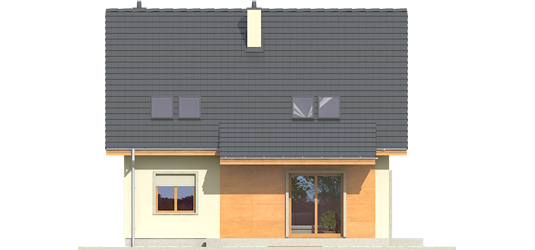 Adriana III A - Projekt domu Adriana III (wersja A) - elewacja tylna