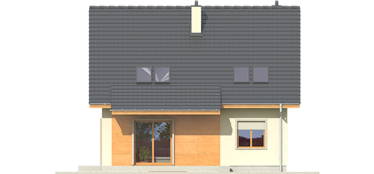 Adriana III A - Projekt domu Adriana III (wersja A) - elewacja tylna