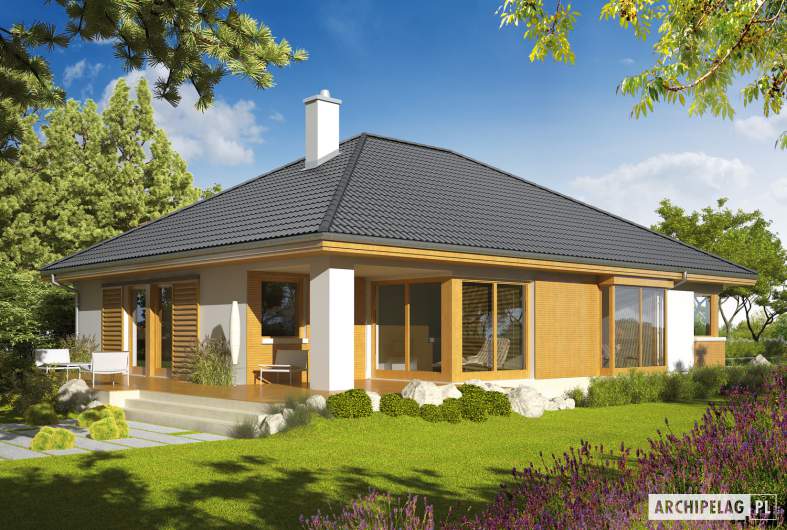Projekt domu Glen - Projekty domów ARCHIPELAG - Glen - wizualizacja ogrodowa