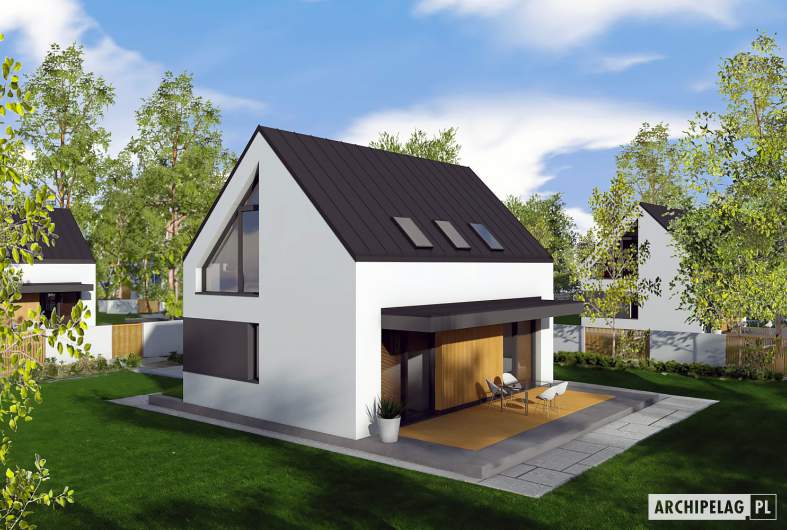 Projekt domu Mini 21 (wersja A) PLUS - Mini 21 (wersja A) PLUS - wizualizacja ogrodowa widok z góry