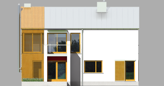 EX 1 - Projekt domu EX 1 - elewacja frontowa