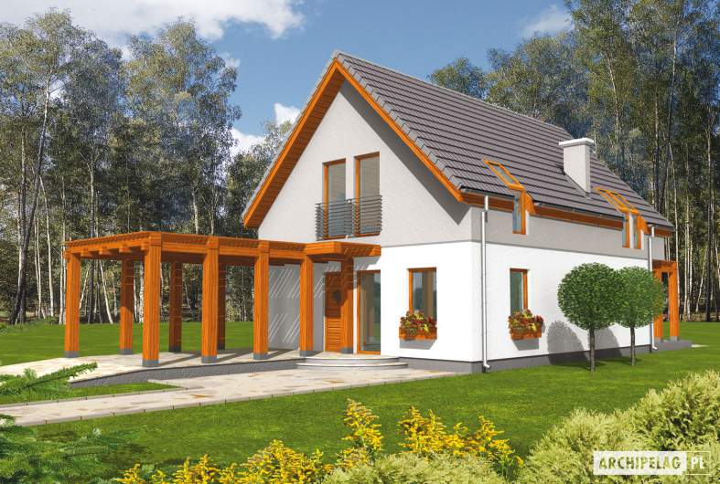 Projekt domu Agnes G1 - Archipelag - wizualizacja frontowa