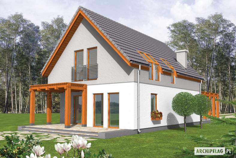 Projekt domu Agnes G1 - Archipelag - wizualizacja ogrodowa