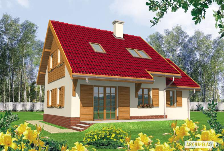 Projekt domu Raissa G1 - wizualizacja ogrodowa