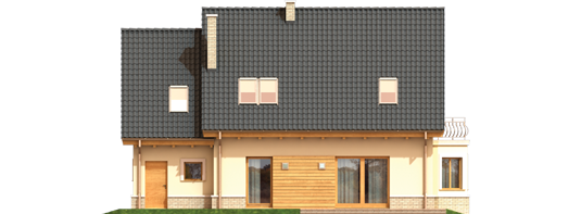 Oggy G1 - Projekt domu Olcia G1 - elewacja tylna