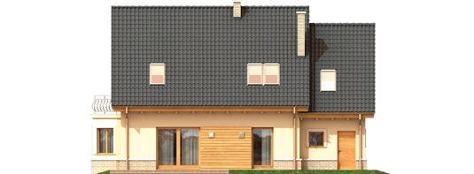 Oggy G1 - Projekt domu Olcia G1 - elewacja tylna