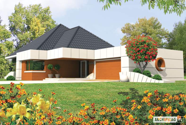 Projekt domu Pyramid G2 - wizualizacja frontowa