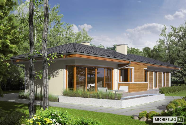 Projekt domu Bil II (z wejściem od południa) - Projekty domów ARCHIPELAG - Bil II (z wejściem od południa) - wizualizacja frontowa
