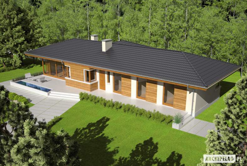 Projekt domu Bil II (z wejściem od południa) - Projekty domów ARCHIPELAG - Bil II (z wejściem od południa) - widok z góry