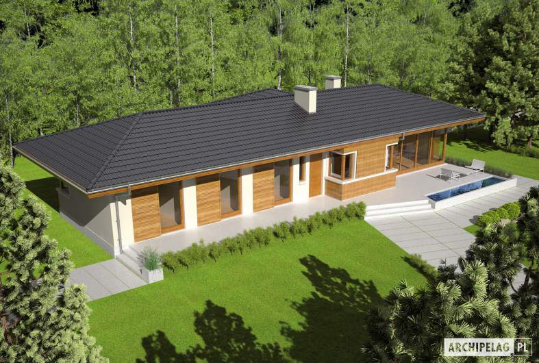 Projekt domu Bil II (z wejściem od południa) - Projekty domów ARCHIPELAG - Bil II (z wejściem od południa) - widok z góry