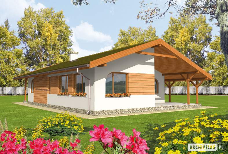 Projekt domu Miła - Projekty domów ARCHIPELAG - Miła - wizualizacja ogrodowa