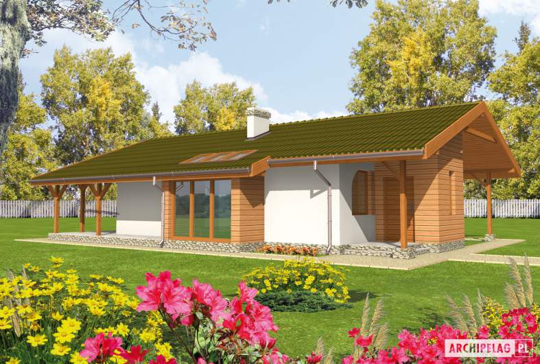 Projekt domu Miła - Projekty domów ARCHIPELAG - Miła - wizualizacja frontowa