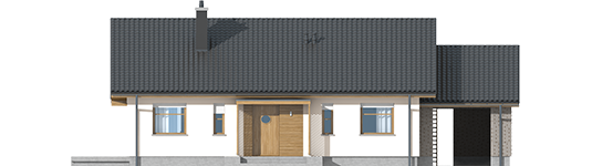 Kornel II ENERGO - Projekty domów ARCHIPELAG - Kornel II (z wiatą) ENERGO - elewacja frontowa