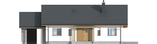 Kornel II ENERGO - Projekty domów ARCHIPELAG - Kornel II (z wiatą) ENERGO - elewacja frontowa