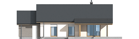 Kornel II ENERGO - Projekty domów ARCHIPELAG - Kornel II (z wiatą) ENERGO - elewacja tylna