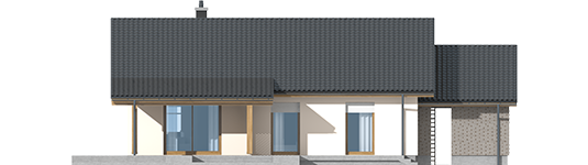 Kornel II ENERGO - Projekty domów ARCHIPELAG - Kornel II (z wiatą) ENERGO - elewacja tylna