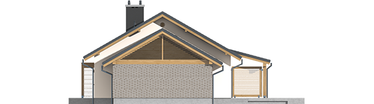 Kornel II ENERGO - Projekty domów ARCHIPELAG - Kornel II (z wiatą) ENERGO - elewacja prawa
